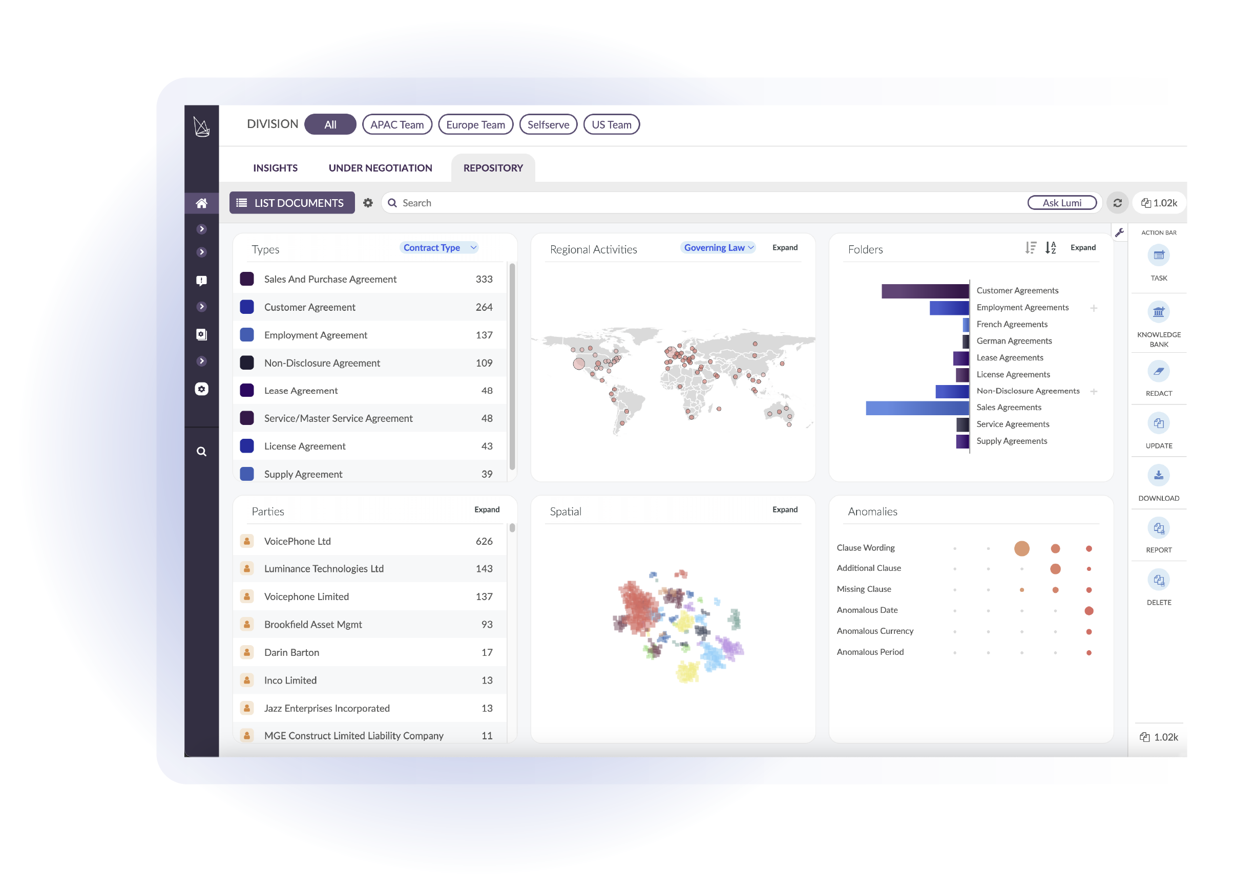 Repository screen